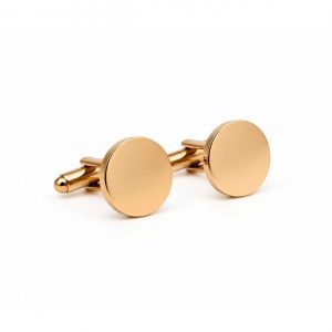 Brushed Gold Round Cufflinks, The Bespoke Room Atlanta.