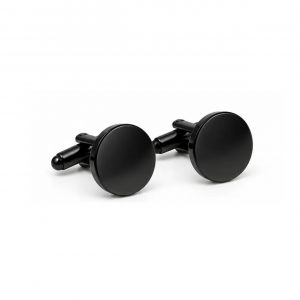 Metallic Black Round Cufflinks, The Bespoke Room Atlanta.
