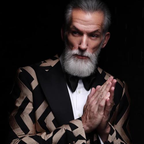 Black and Gold Peak Tux on David